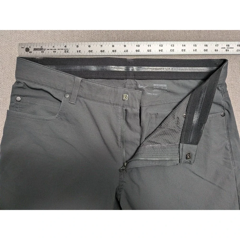 Nike Men's Pants Dark Grey 34x34 Slim Fit Dri-FIT Stretch Performance